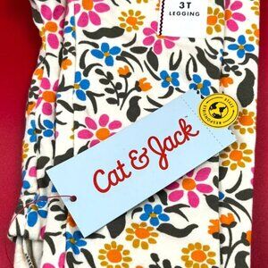 Cat & Jack Ivory Floral Toddler Leggings Size 3T New with Tags NWT